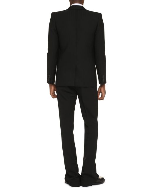 Saint Laurent Black Single Breasted Striped Tailored Blazer for men