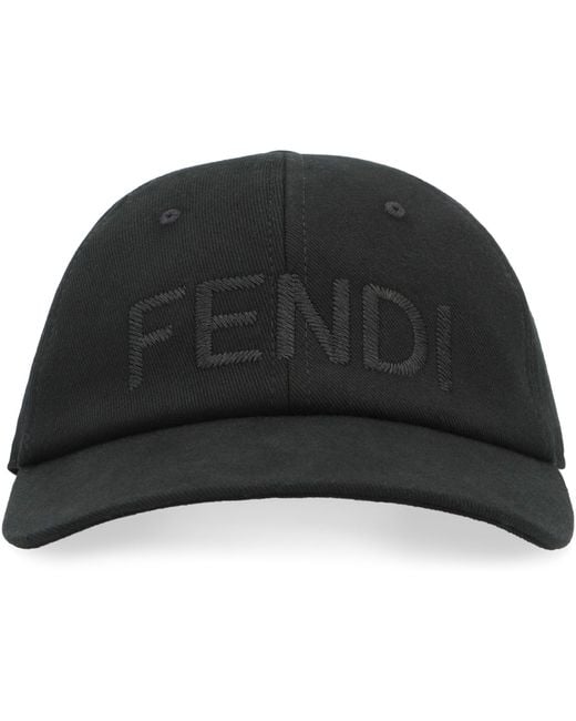 Fendi Black Logo Baseball Cap for men