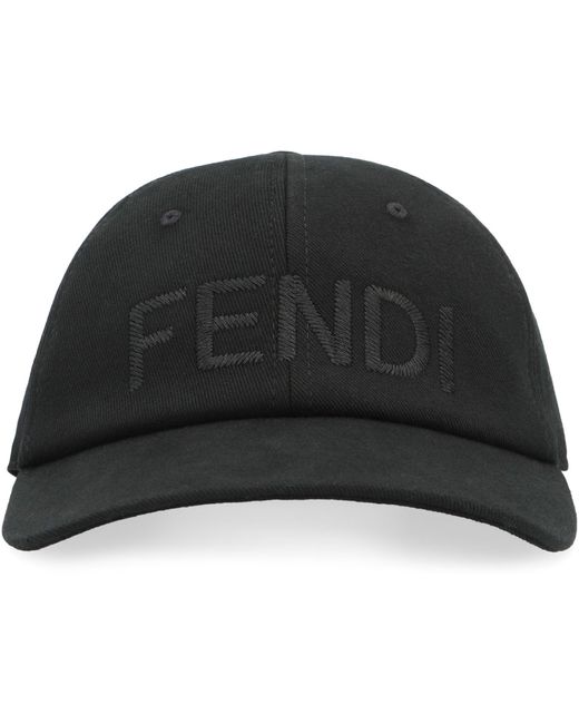 Fendi Black Logo Baseball Cap for men