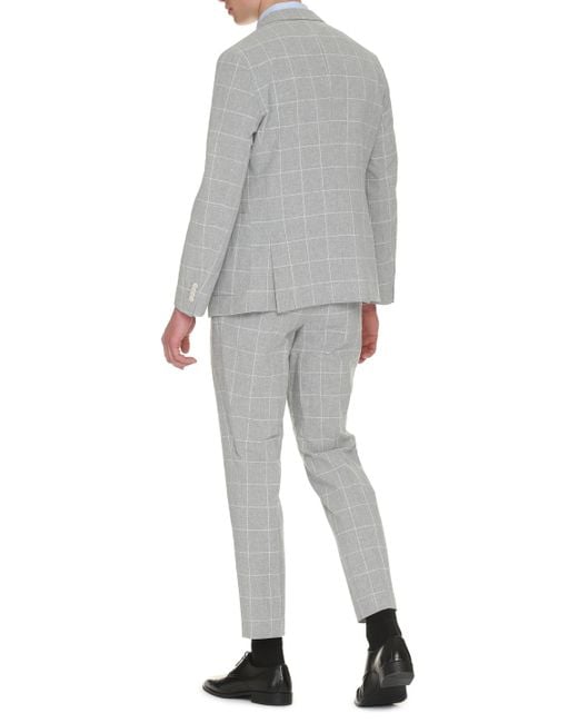 Boss Gray Blend Cotton Two-pieces Suit for men