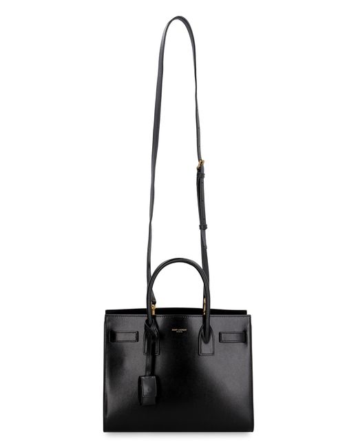 Saint Laurent Black Mini Leather Shopping Handbag