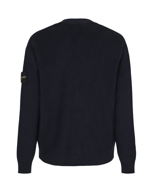 Stone Island Blue Cotton Cardigan for men