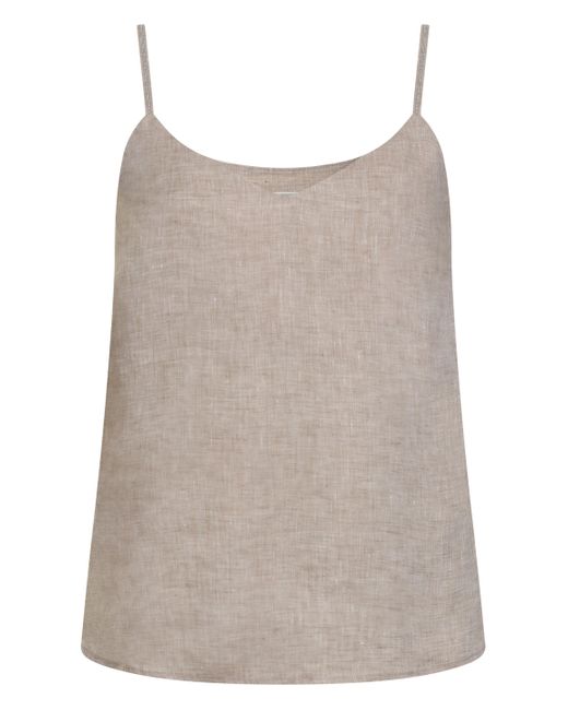 Top in lino di Peserico in Brown
