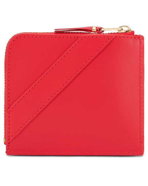Comme des Garçons Red Leather Wallet With Bow
