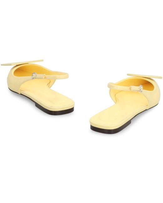 Jacquemus Yellow Duelo Leather Slingback Pumps