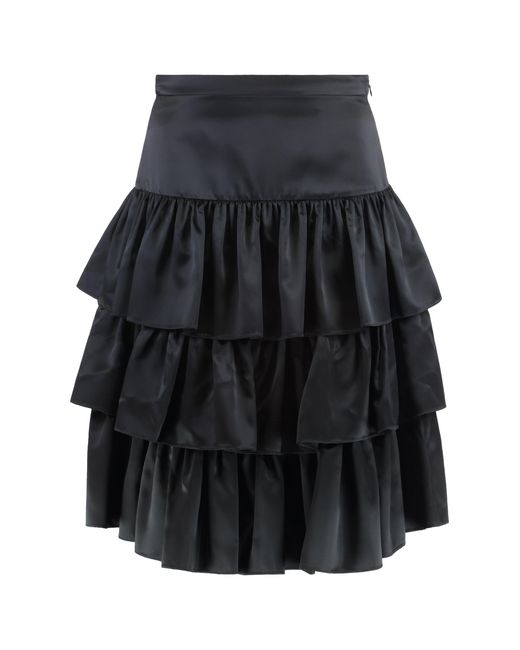 Valentino Garavani Black Satin Skirt