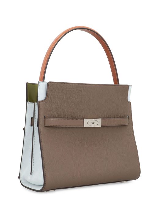 Tory Burch Brown Double Lee Radziwill Leather Handbag