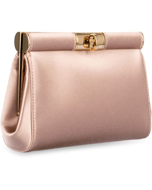 Dolce & Gabbana Pink Marlene Satin Shoulder Bag