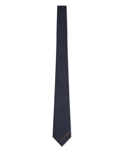 Gucci Blue Silk Jacquard Tie With Clamp for men