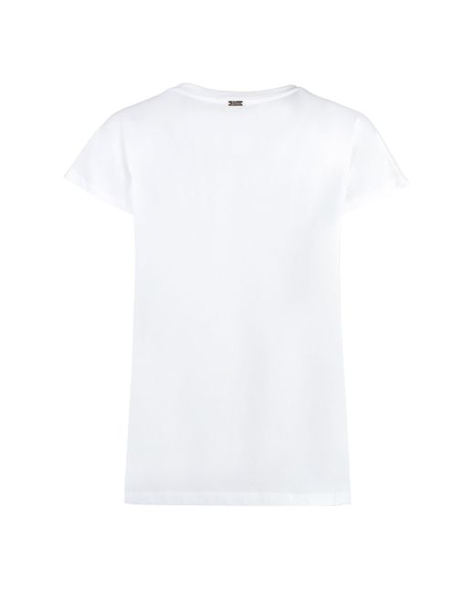 T-shirt in cotone con logo di Herno in White