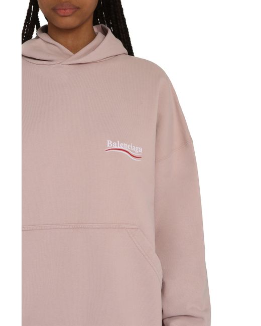 Felpa oversize con logo di Balenciaga in Pink