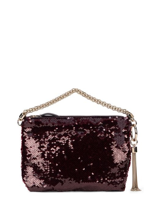 Jimmy Choo Red Callie Handbag With Sequins