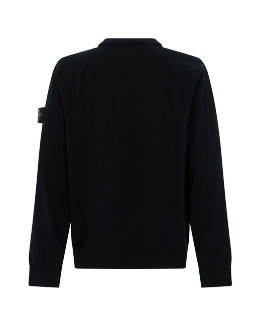 Stone Island Black Crew Neck Sweater for men