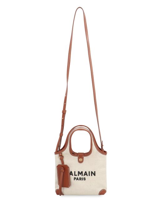 Balmain Natural Grocery B-army Canvas Handbag