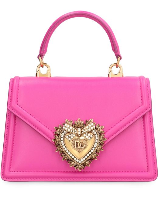 Dolce & Gabbana Pink Devotion Leather Mini Bag