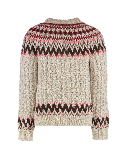Moncler Natural Wool-Blend Jacquard Sweater for men
