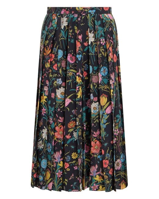 Gucci Black Long Floral Skirt