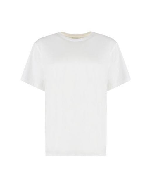 T-shirt girocollo in cotone di Vince in White