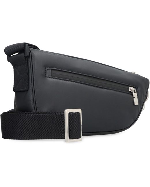 Burberry Black Shield Leather Crossbody Bag for men