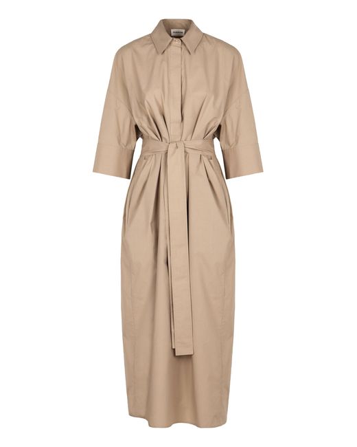 P.A.R.O.S.H. Natural Belted Cotton Dress
