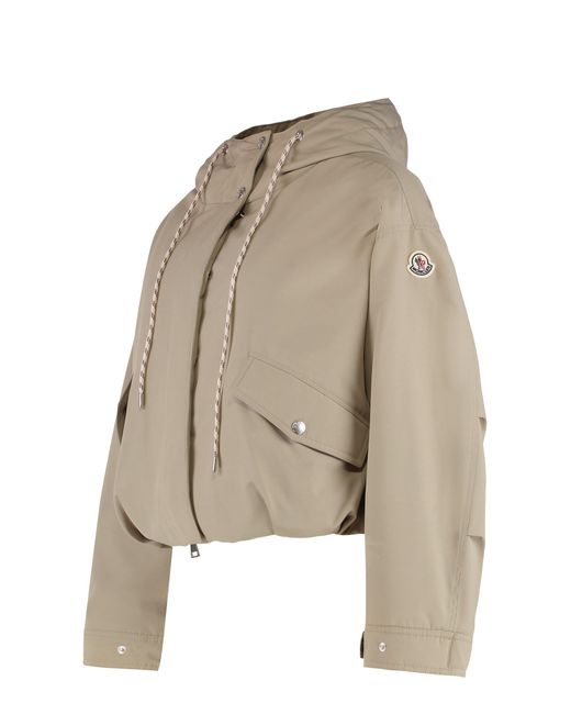 Moncler Natural Short Eucalyptus Jacket With Hood