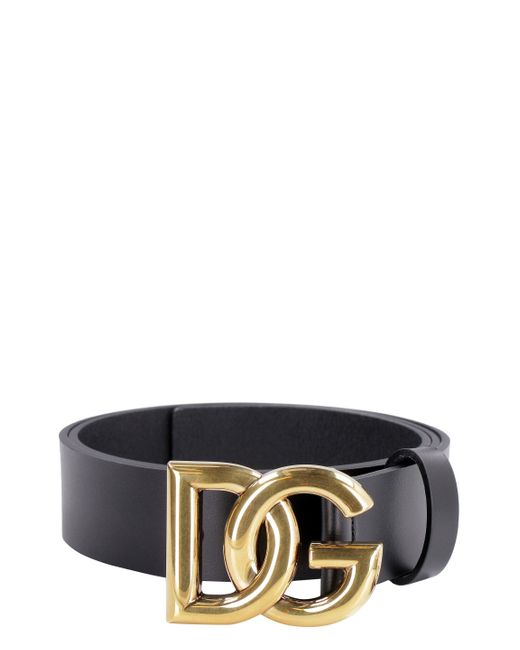 Dolce & Gabbana Gray Dolce & Gabbana Dg Buckle Leather Belt for men