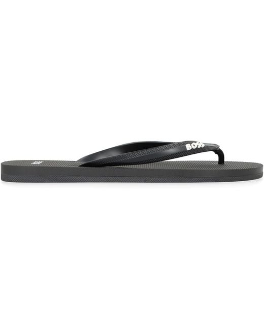 Boss Black Flip-Flops Made Of Rubber for men