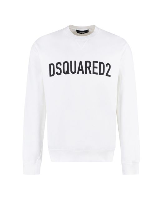 DSquared² White Cotton Crew-neck Sweatshirt for men
