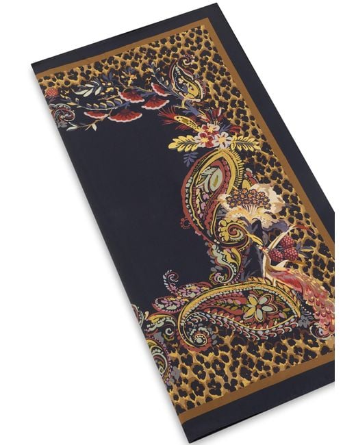 Etro Multicolor Animal Print Silk Scarf