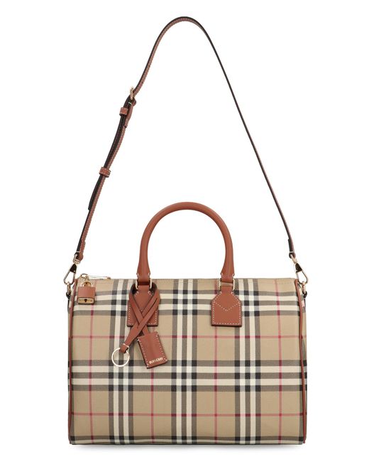 Burberry Natural Bowling Bag Check Media