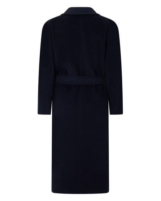 Max Mara Blue Classic Coat With Collar And Belt