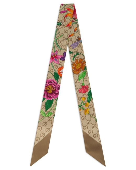 Gucci Natural Printed Silk Ribbon