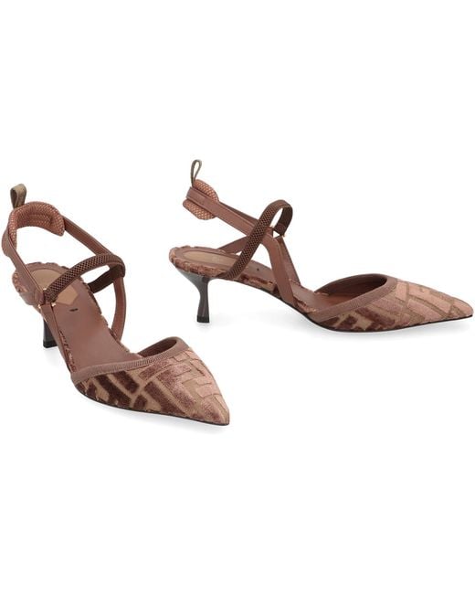 Fendi White Colibrì Lite Pointy-Toe Slingbacks