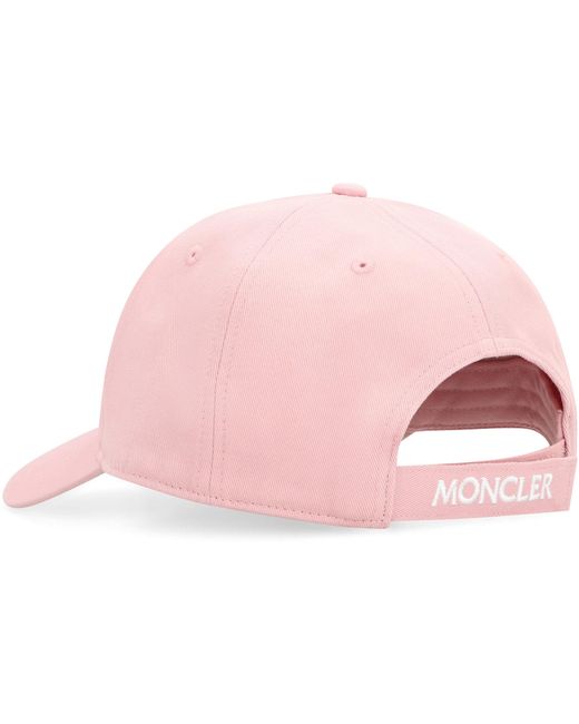 Cappello da baseball con logo di Moncler in Pink