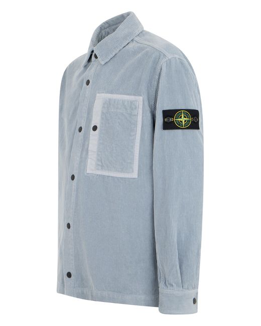Stone Island Blue Shirt With Long Sleeves for men