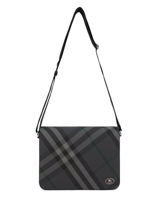 Burberry Black Mini Messenger Handbag With Modern Design for men
