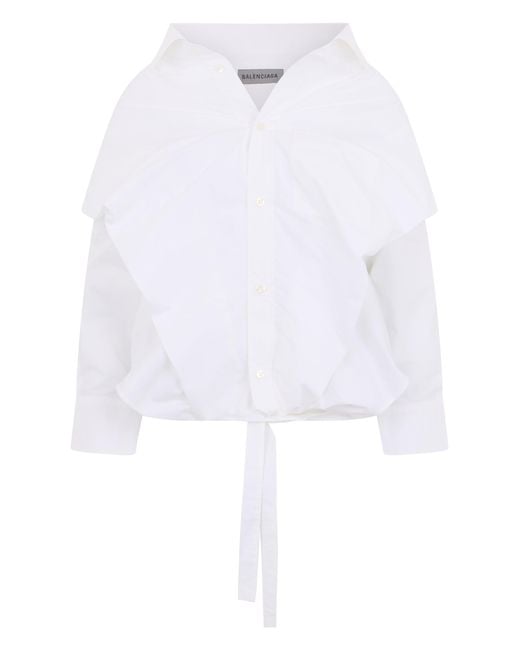 Balenciaga White Shirt With Exposed Shoulders