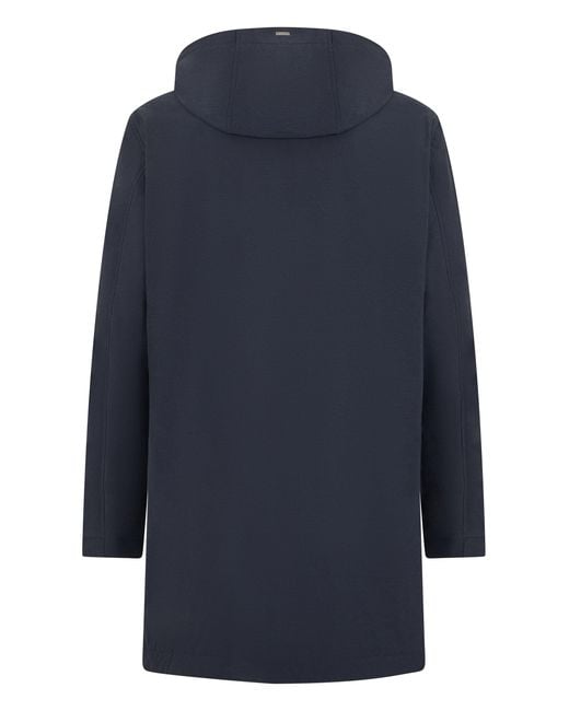 Herno Blue Windbreaker With Hood for men