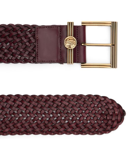Etro Purple Woven Leather Belt