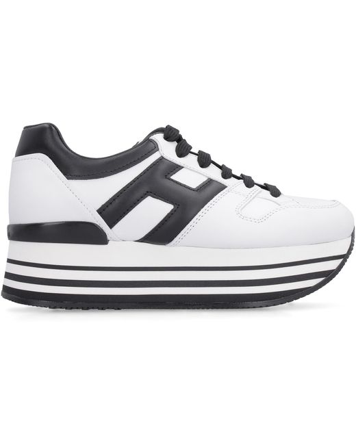 Hogan White Leather Platform Sneakers
