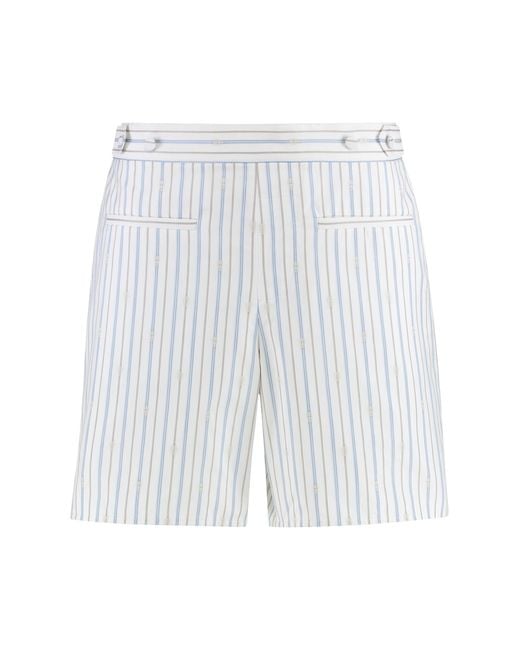 McQueen White Cotton Bermuda Shorts for men
