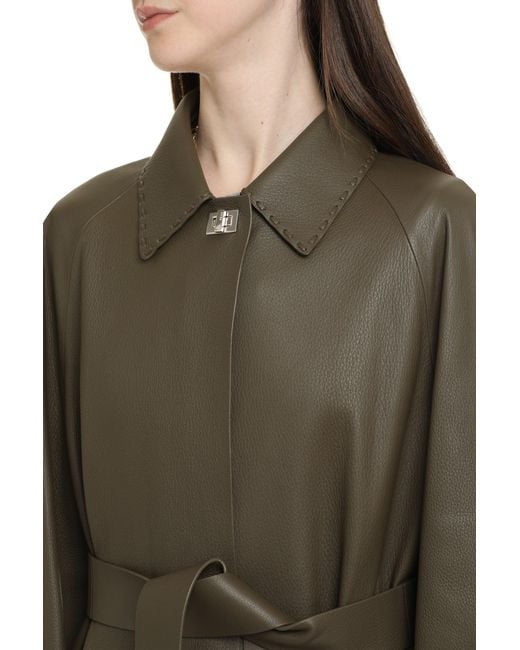 Fendi Gray Leather Jacket