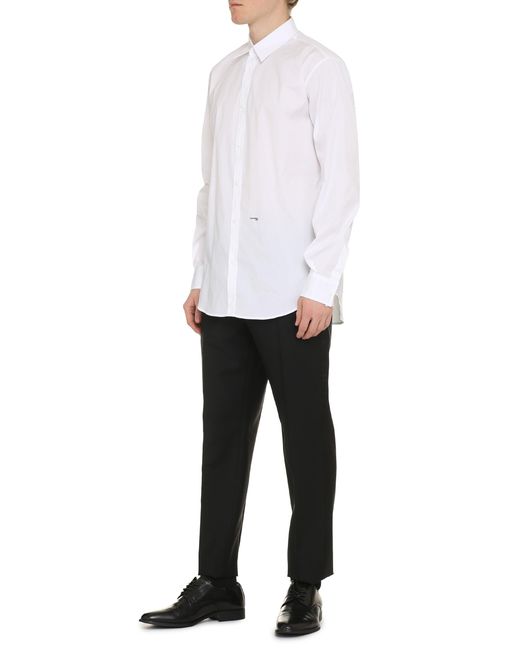 DSquared² White Stretch Cotton Shirt for men