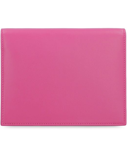 Dolce & Gabbana Pink Dg Logo Leather Crossbody Bag