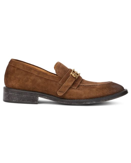Versace Brown Loafers With Buckle for men