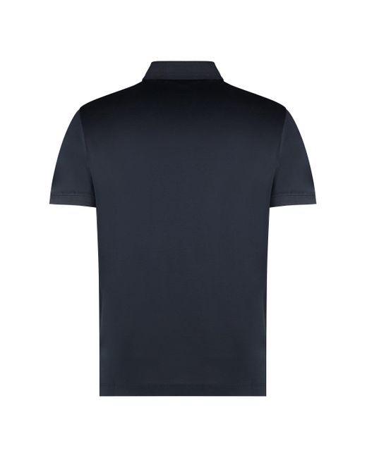 Emporio Armani Black Cotton Blend Polo Shirt for men