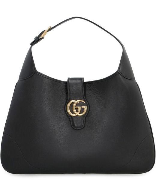 Gucci Aphrodite Leather Shoulder Bag in Black Lyst UK