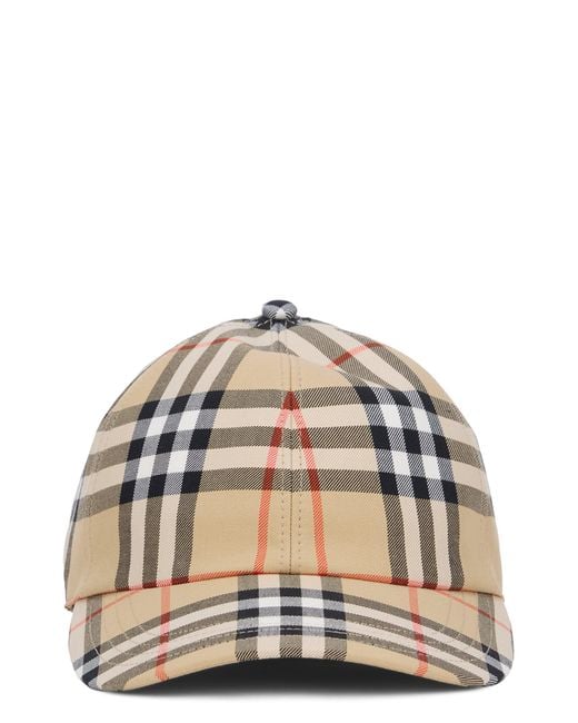 Burberry Natural Tartan Cap With Visor for men