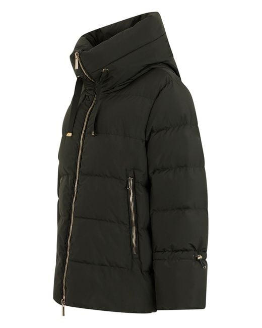 Moorer Black Padded Jacket With Hood