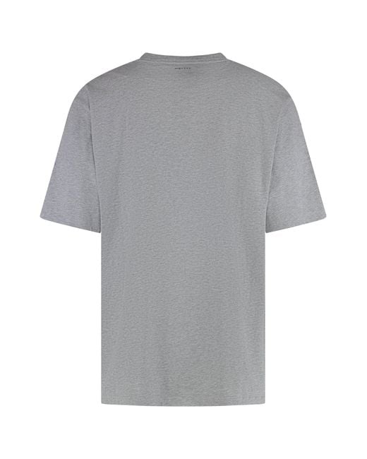 McQueen Gray Cotton Crew-Neck T-Shirt for men
